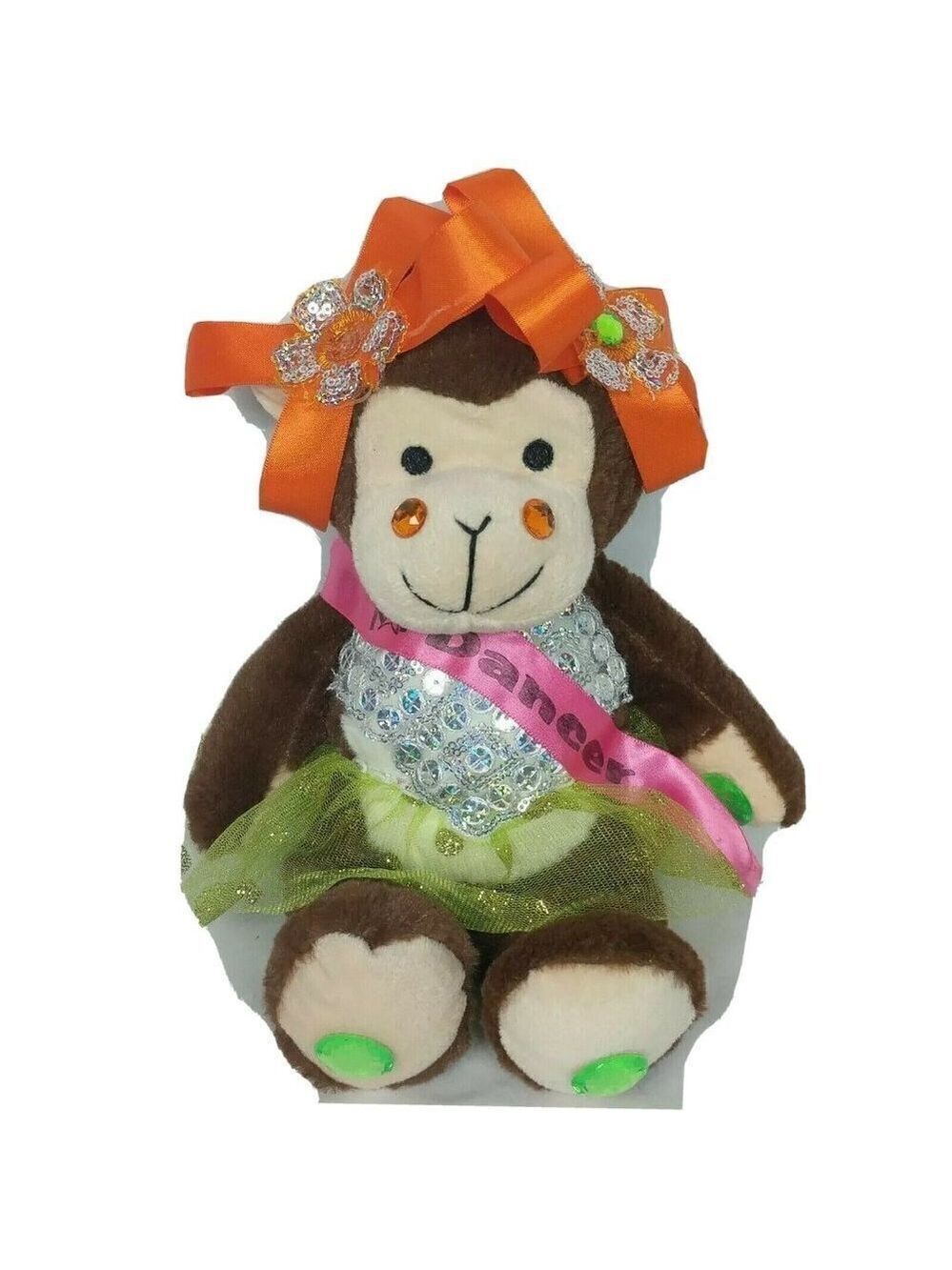 Monkey Plush Dancer Sequin Tutu 14 Inch